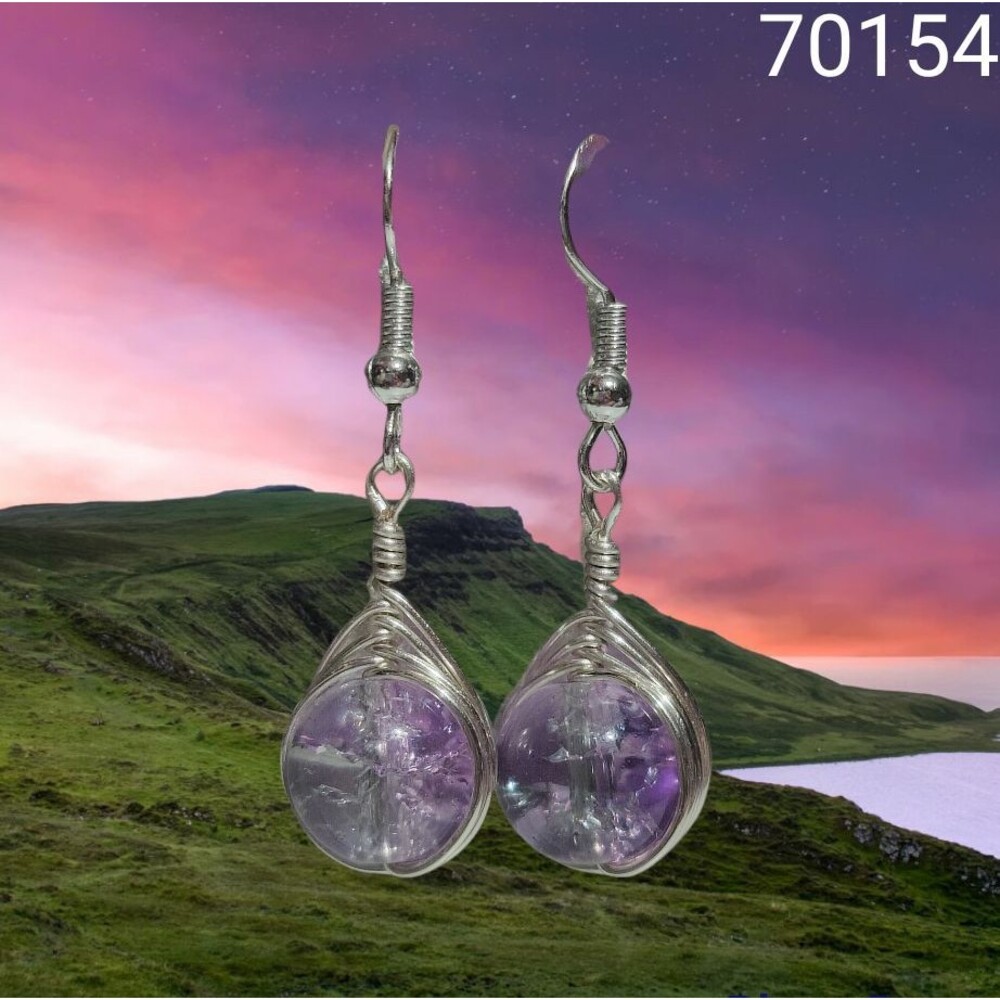 Purple Swirl Crinkle Crystal Earrings